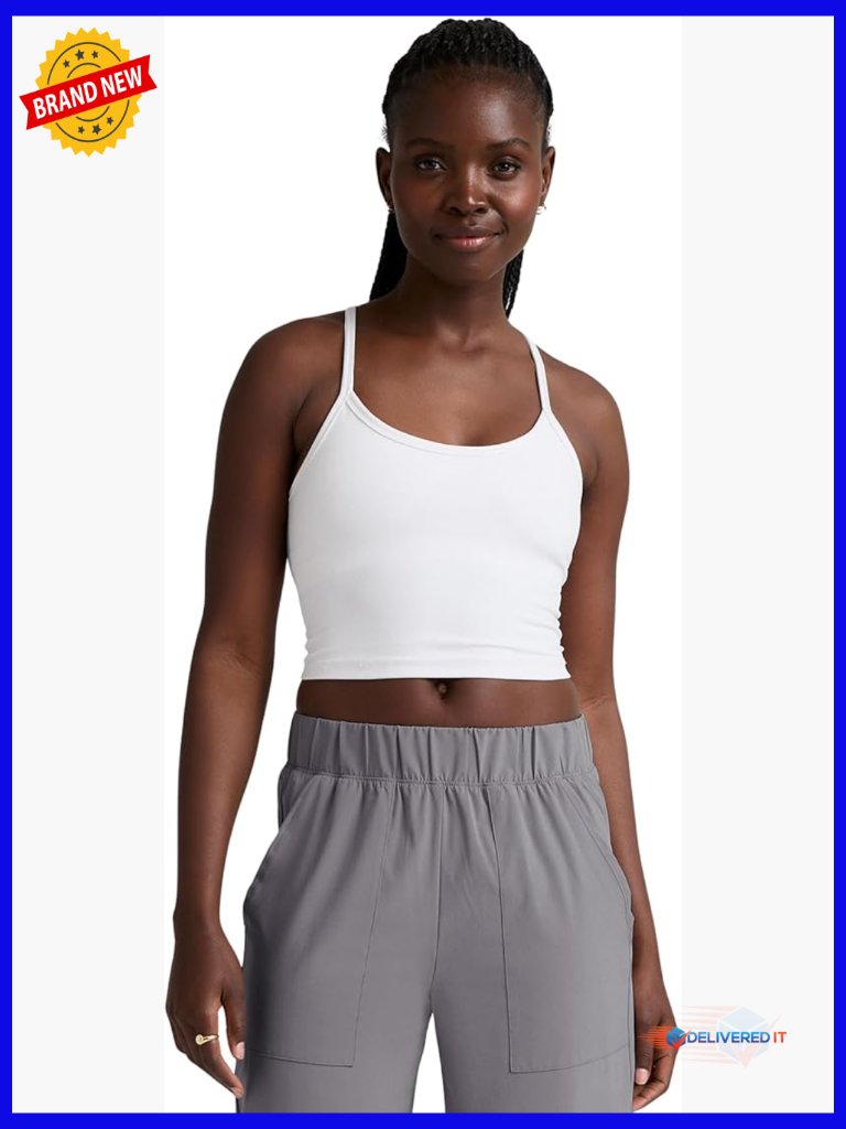 Lightweight Racerback Cropped Tank With Shelf Bra For Yoga